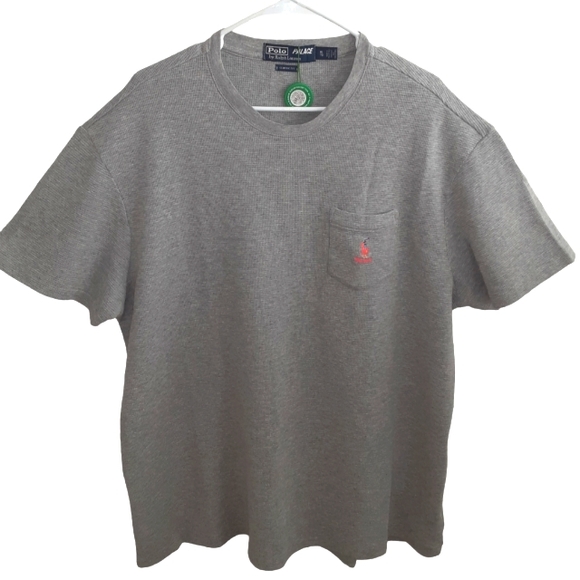 Palace x Polo RL "Logo Pocket grey waffle tee" - Picture 3 of 12